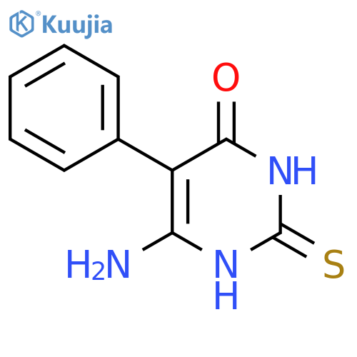 6-amino-5-phenyl-2-sulfanyl-3,4-dihydropyrimidin-4-one structure