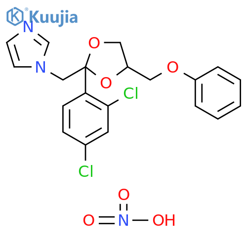 1H-Imidazole, 1-[[2-(2,4-dichlorophenyl)-4-(phenoxymethyl)-1,3-dioxolan-2-yl]methyl]-, nitrate (1:1) structure