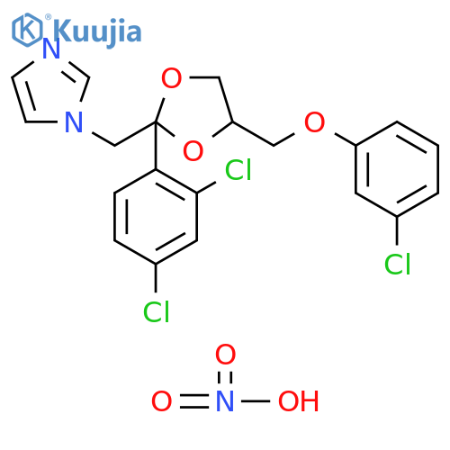 1H-Imidazole, 1-[[4-[(3-chlorophenoxy)methyl]-2-(2,4-dichlorophenyl)-1,3-dioxolan-2-yl]methyl]-, nitrate (1:1) structure