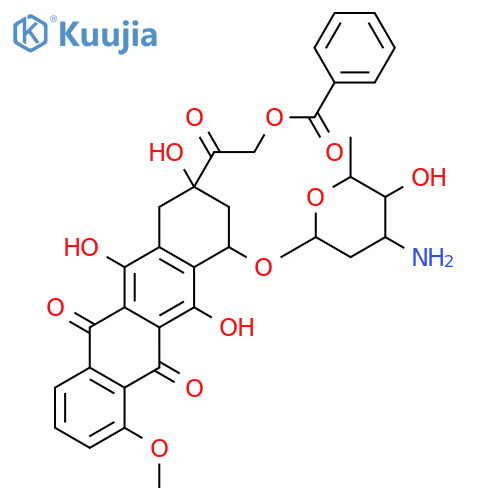 5,12-Naphthacenedione,10-[(3-amino-2,3,6-trideoxy-a-L-lyxo-hexopyranosyl)oxy]-8-[2-(benzoyloxy)acetyl]-7,8,9,10-tetrahydro-6,8,11-trihydroxy-1-methoxy-,(8S,10S)- structure