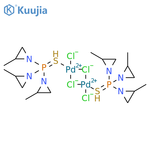 Palladium, di-μ-chlorodichlorobis[1,1',1''-phosphinothioylidynetris[2-methylaziridine]-S]di- (9CI) structure