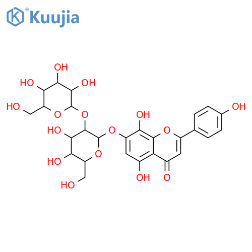 4H-1-Benzopyran-4-one, 7-[(2-O-β-D-glucopyranosyl-α-D-glucopyranosyl)oxy]-5,8-dihydroxy-2-(4-hydroxyphenyl)- structure