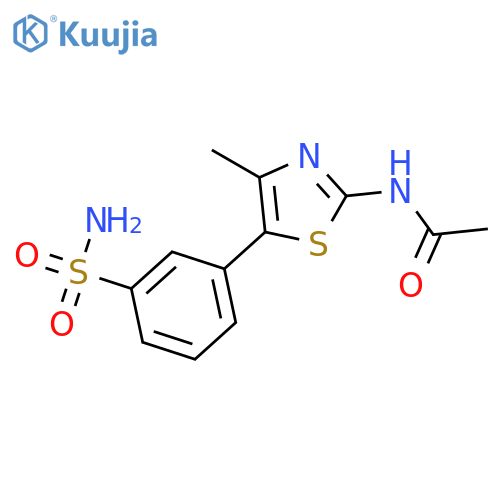 Acetamide, N-[5-[3-(aminosulfonyl)phenyl]-4-methyl-2-thiazolyl]- structure