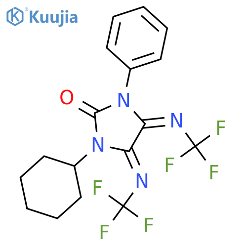 2-IMIDAZOLIDINONE, 1-CYCLOHEXYL-3-PHENYL-4,5-BIS[(TRIFLUOROMETHYL)IMINO]- structure