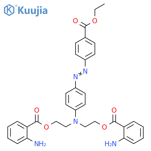 Benzoic acid,4-[[4-[bis[2-[(2-aminobenzoyl)oxy]ethyl]amino]phenyl]azo]-, ethyl ester structure