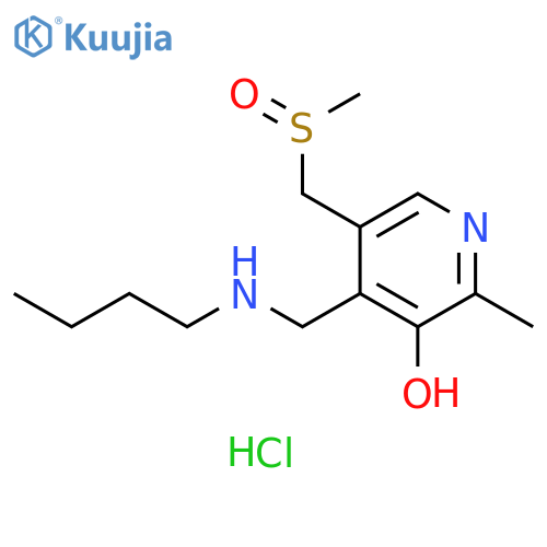 3-Pyridinol, 4-[(butylamino)methyl]-2-methyl-5-[(methylsulfinyl)methyl]-, hydrochloride (1:2) structure