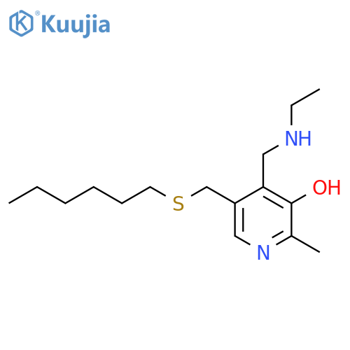 3-Pyridinol, 4-[(ethylamino)methyl]-5-[(hexylthio)methyl]-2-methyl- structure