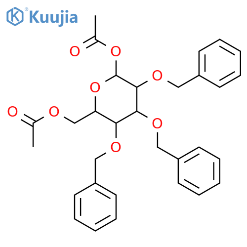 1,6-Di-O-acetyl-2,3,4-tri-O-benzyl-α,β-D-glucopyranose structure