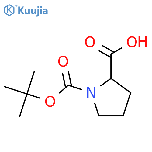 1-[(tert-butoxy)carbonyl]pyrrolidine-2-carboxylic acid structure