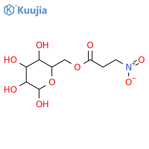 6-O-(3-nitropropanoyl)-alpha-D-glucopyranose structure