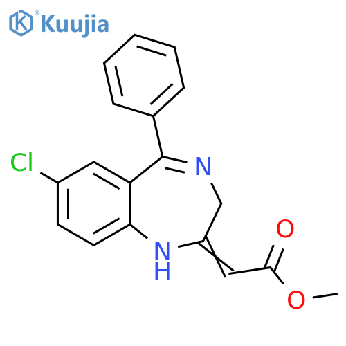 Acetic acid, 2-(7-chloro-1,3-dihydro-5-phenyl-2H-1,4-benzodiazepin-2-ylidene)-, methyl ester structure
