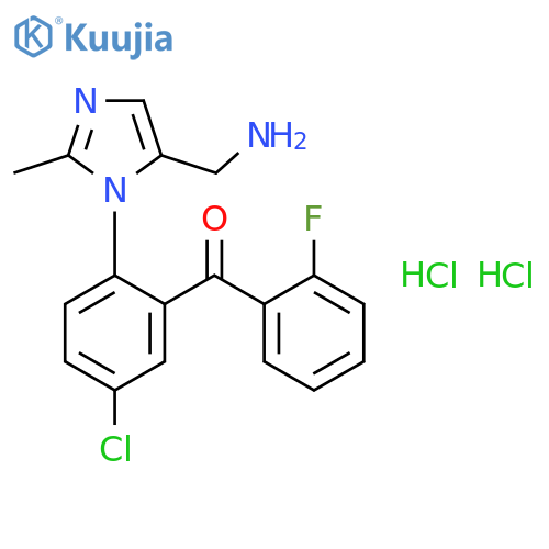 2-5-(Aminomethyl)-2-methyl-1H-imidazol-1-yl-5-chlorophenyl(2-fluorophenyl)-methanone Dihydrochloride structure