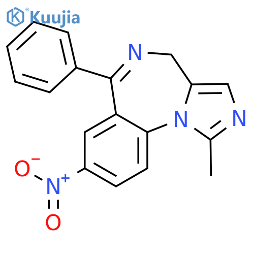 4H-Imidazo[1,5-a][1,4]benzodiazepine, 1-methyl-8-nitro-6-phenyl- structure