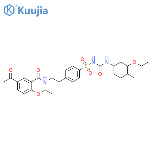 Benzamide,5-acetyl-2-ethoxy-N-[2-[4-[[[[(3-ethoxy-4-methylcyclohexyl)amino]carbonyl]amino]sulfonyl]phenyl]ethyl]- structure