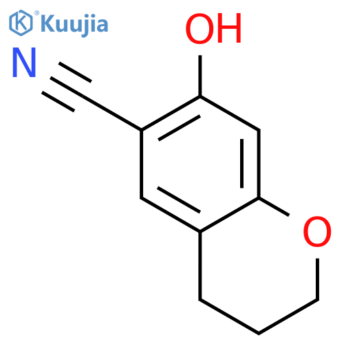 2H-1-BENZOPYRAN-6-CARBONITRILE, 3,4-DIHYDRO-7-HYDROXY- structure