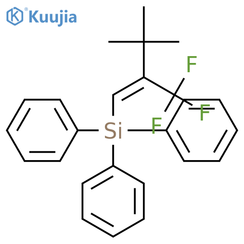 Silane, [(1Z)-3,3-dimethyl-2-(trifluoromethyl)-1-butenyl]triphenyl- structure