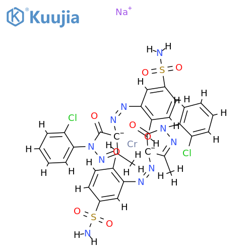 sodium bis[3-[[1-(2-chlorophenyl)-4,5-dihydro-3-methyl-5-oxo-1H-pyrazol-4-yl]azo]-4-hydroxybenzene-1-sulphonamidato(2-)]chromate(1-) structure
