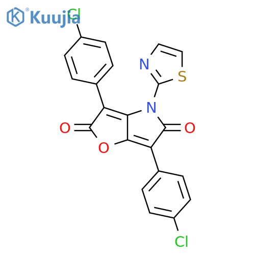 2H-Furo[3,2-b]pyrrole-2,5(4H)-dione, 3,6-bis(4-chlorophenyl)-4-(2-thiazolyl)- structure
