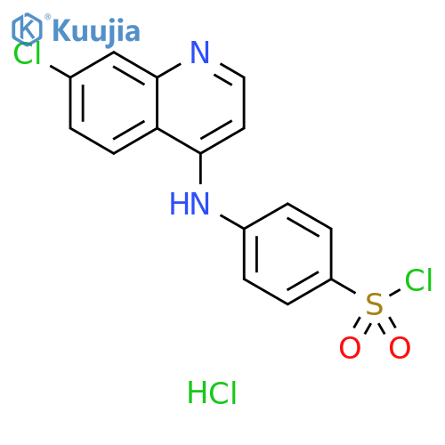 Benzenesulfonyl chloride, 4-[(7-chloro-4-quinolinyl)amino]-, hydrochloride (1:1) structure