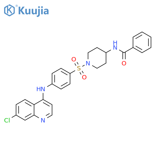 Benzamide,N-[1-[[4-[(7-chloro-4-quinolinyl)amino]phenyl]sulfonyl]-4-piperidinyl]- structure