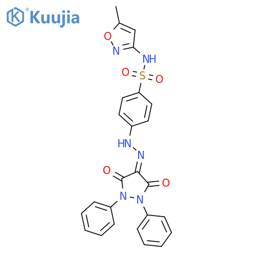 4-[2-(3,5-dioxo-1,2-diphenylpyrazolidin-4-ylidene)hydrazinyl]-n-(5-methyl-1,2-oxazol-3-yl)benzenesulfonamide structure