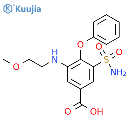 Benzoic acid, 3-(aminosulfonyl)-5-[(2-methoxyethyl)amino]-4-phenoxy- structure