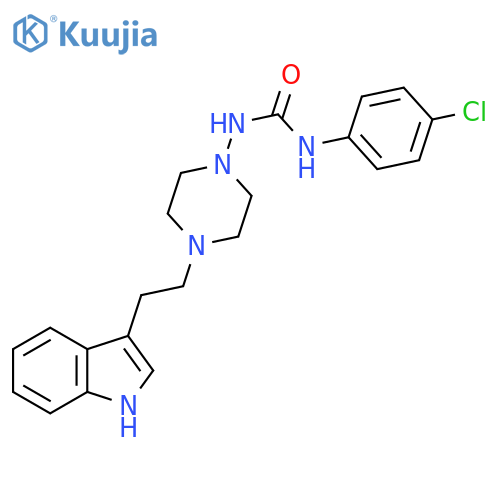 Urea, N-(4-chlorophenyl)-N'-[4-[2-(1H-indol-3-yl)ethyl]-1-piperazinyl]- structure