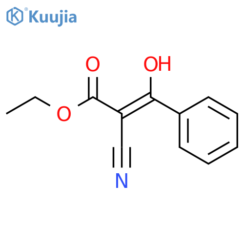 Ethyl (2Z)-2-cyano-3-hydroxy-3-phenylprop-2-enoate structure