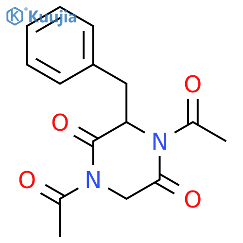 2,5-Piperazinedione, 1,4-diacetyl-3-(phenylmethyl)- structure