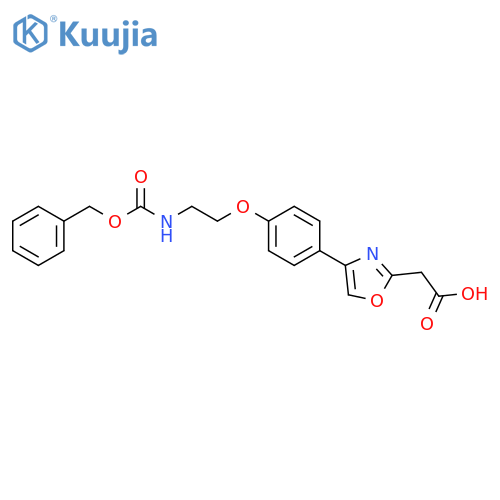 2-Oxazoleacetic acid,4-[4-[2-[[(phenylmethoxy)carbonyl]amino]ethoxy]phenyl]- structure