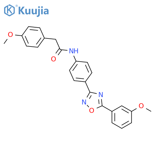 <br>2-(4-Methoxy-phenyl)-N-{4-[5-(3-methoxy-phenyl)-[1,2,4]oxadiazol-3-yl]-phen yl}-acetamide structure