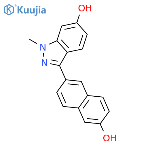 1H-Indazol-6-ol, 3-(6-hydroxy-2-naphthalenyl)-1-methyl- structure