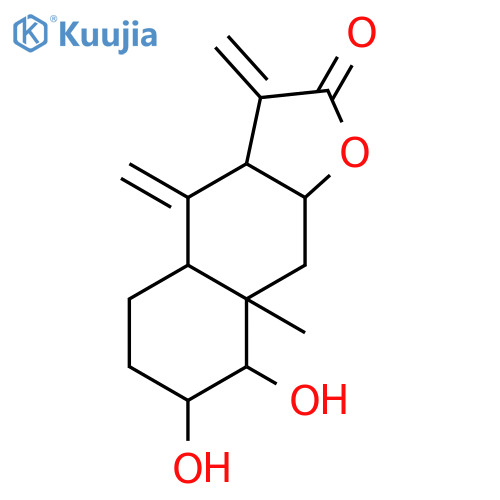 (8S)-7,8-dihydroxy-8a-methyl-3,4-dimethylidenedecahydronaphtho[2,3-b]furan-2(3H)-one structure