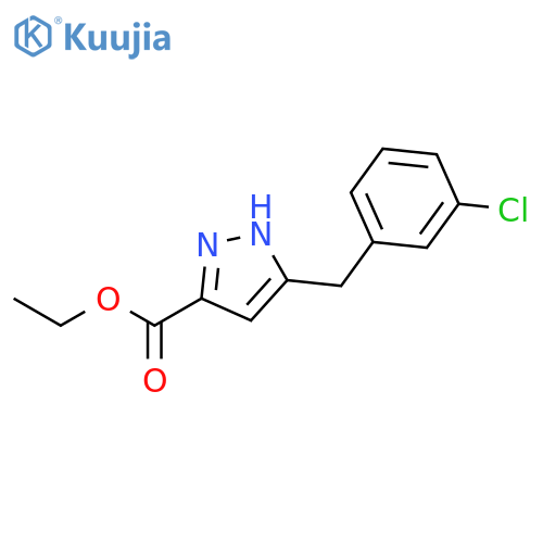 1H-PYRAZOLE-3-CARBOXYLIC ACID, 5-[(3-CHLOROPHENYL)METHYL]-, ETHYL ESTER structure