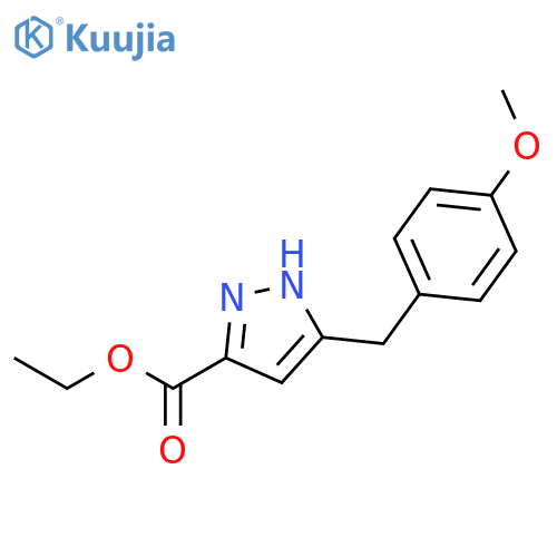 1H-PYRAZOLE-3-CARBOXYLIC ACID, 5-[(4-METHOXYPHENYL)METHYL]-, ETHYL ESTER structure