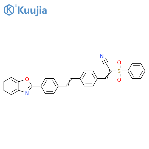 2-Propenenitrile,3-[4-[2-[4-(2-benzoxazolyl)phenyl]ethenyl]phenyl]-2-(phenylsulfonyl)- structure