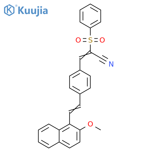 2-Propenenitrile,3-[4-[2-(2-methoxy-1-naphthalenyl)ethenyl]phenyl]-2-(phenylsulfonyl)- structure