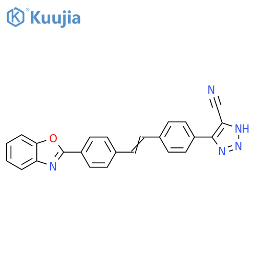 1H-1,2,3-Triazole-4-carbonitrile,5-[4-[2-[4-(2-benzoxazolyl)phenyl]ethenyl]phenyl]- structure