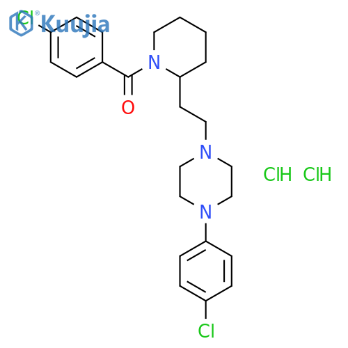 1-(4-chlorophenyl)-4-(2-{1-[(4-chlorophenyl)carbonyl]piperidin-2-yl}ethyl)piperazine dihydrochloride structure