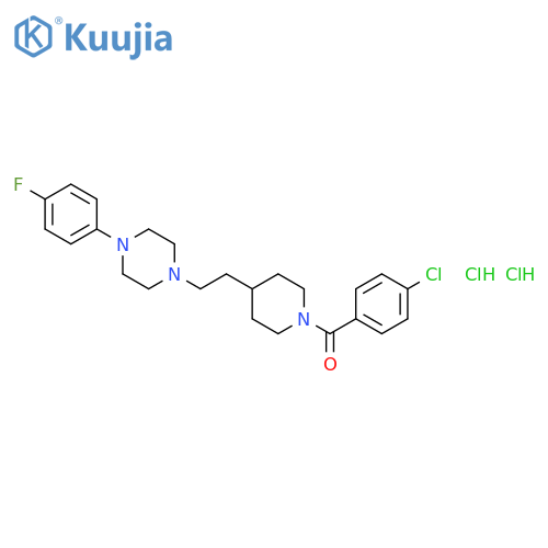 1-(2-{1-[(4-chlorophenyl)carbonyl]piperidin-4-yl}ethyl)-4-(4-fluorophenyl)piperazine dihydrochloride structure