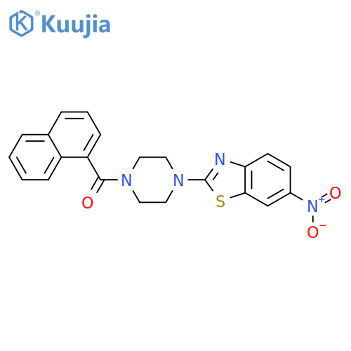 naphthalen-1-yl[4-(6-nitro-1,3-benzothiazol-2-yl)piperazin-1-yl]methanone structure