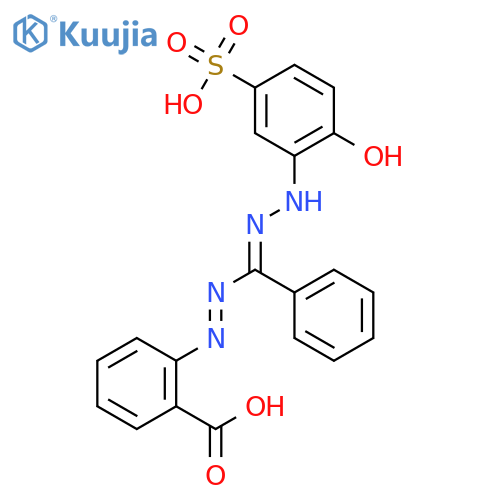 Benzoicacid, 2-[2-[[2-(2-hydroxy-5-sulfophenyl)hydrazinylidene]phenylmethyl]diazenyl]- structure