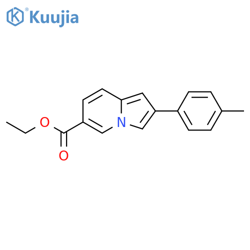 6-Indolizinecarboxylic acid, 2-(4-methylphenyl)-, ethyl ester structure