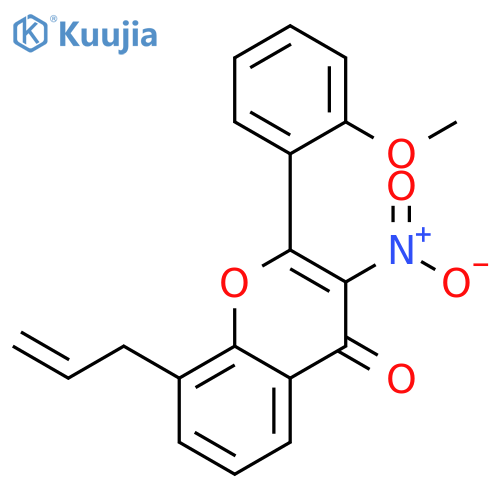 4H-1-Benzopyran-4-one, 2-(2-methoxyphenyl)-3-nitro-8-(2-propenyl)- structure