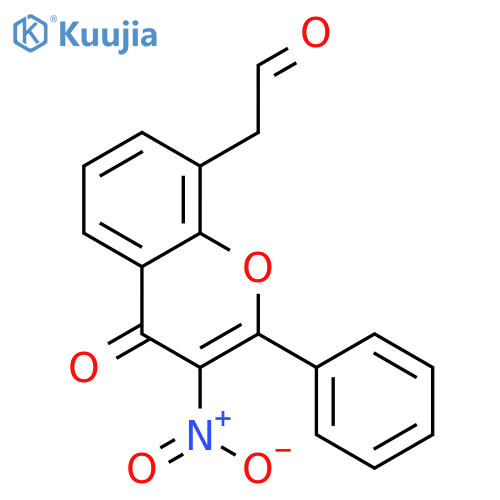 4H-1-BENZOPYRAN-8-ACETALDEHYDE, 3-NITRO-4-OXO-2-PHENYL- structure