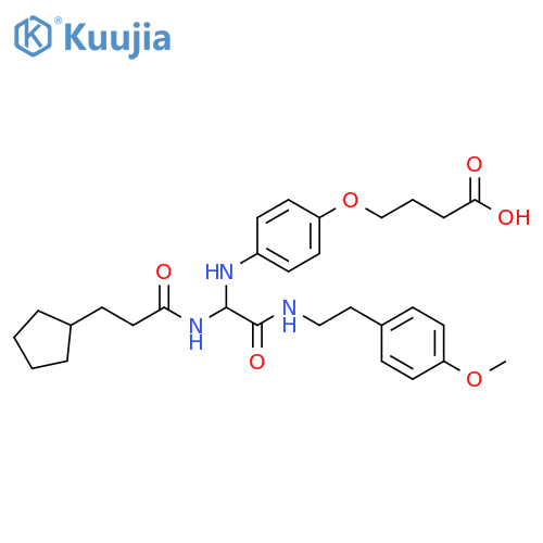 Butanoic acid,4-[4-[[1-[(3-cyclopentyl-1-oxopropyl)amino]-2-[[2-(4-methoxyphenyl)ethyl]amino]-2-oxoethyl]amino]phenoxy]- structure