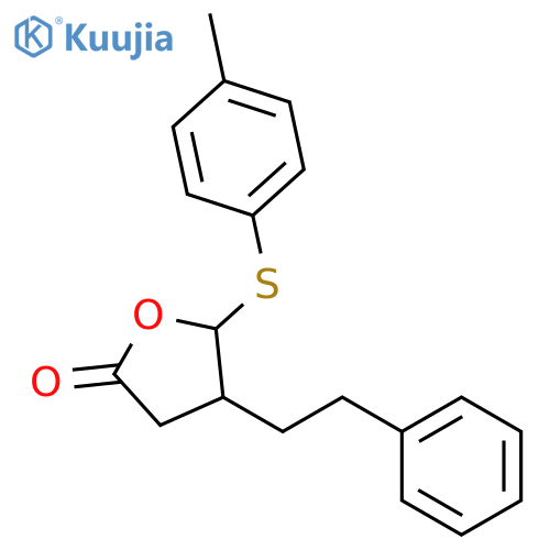 2(3H)-Furanone, dihydro-5-[(4-methylphenyl)thio]-4-(2-phenylethyl)- structure