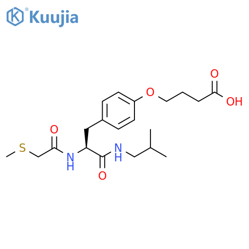Butanoic acid,4-[4-[(2S)-3-[(2-methylpropyl)amino]-2-[[(methylthio)acetyl]amino]-3-oxopropyl]phenoxy]- structure