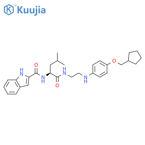1H-Indole-2-carboxamide,N-[(1S)-1-[[[2-[[4-(cyclopentylmethoxy)phenyl]amino]ethyl]amino]carbonyl]-3-methylbutyl]- structure