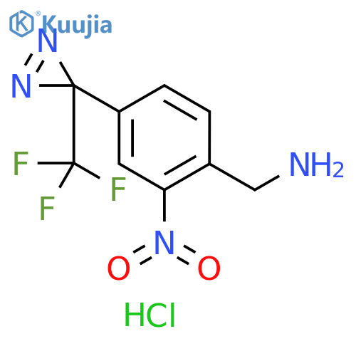 Benzenemethanamine, 2-nitro-4-[3-(trifluoromethyl)-3H-diazirin-3-yl]-, hydrochloride (1:1) structure